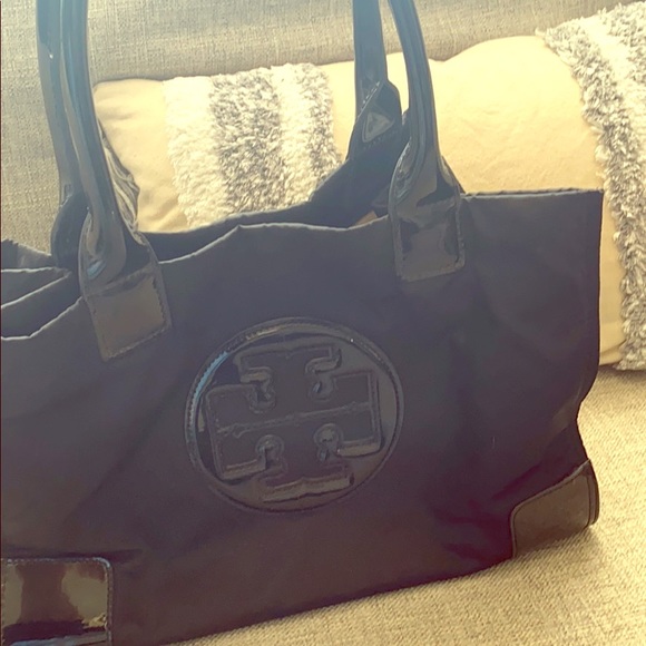 Tory Burch Handbags - Tory Burch black tote (mini Ella Tote)